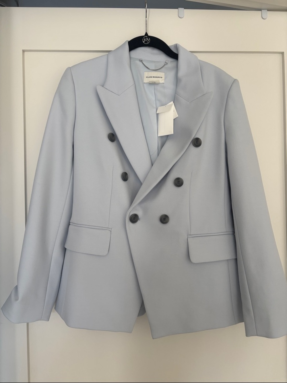 Club Monaco Pale Blue Double-Breasted Blazer